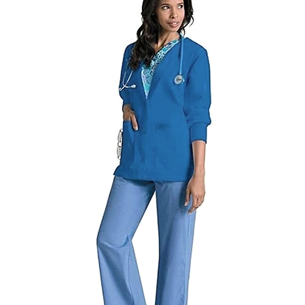 Landau SM Blue Button-Up Lab Jacket